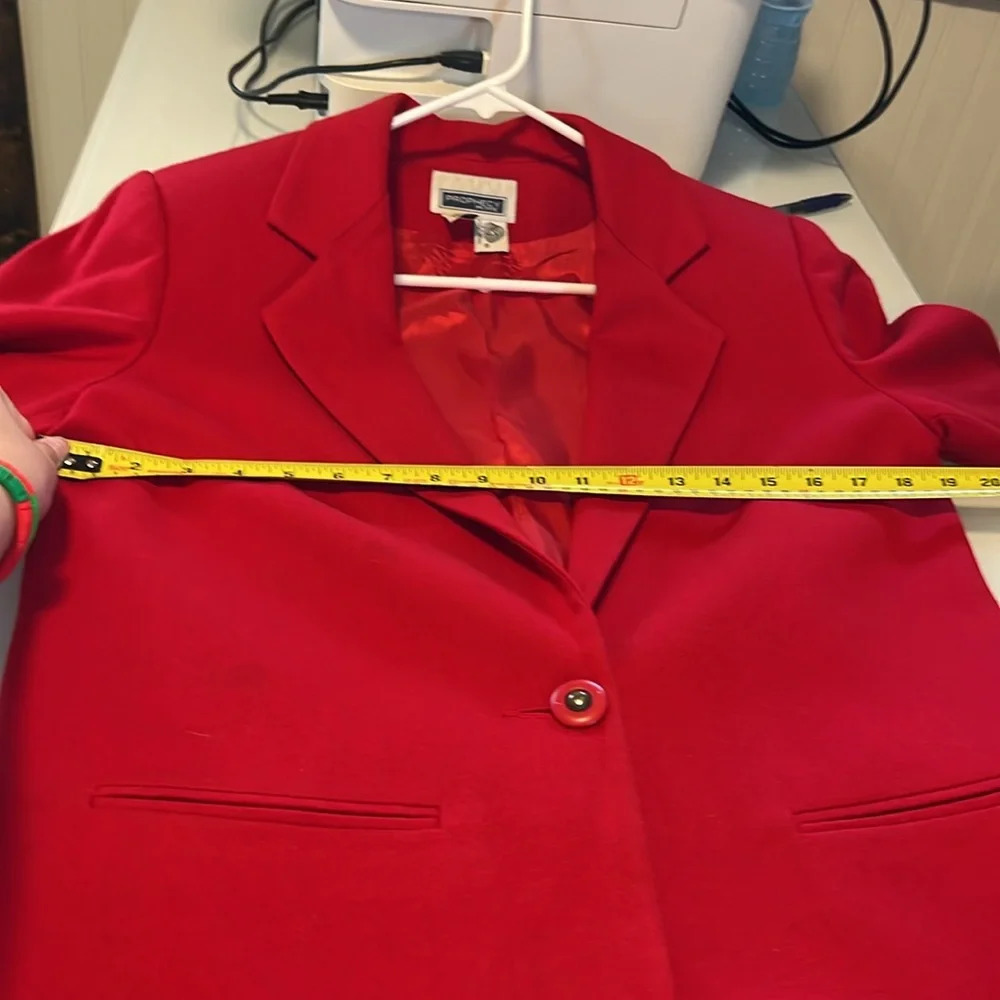 100% Wool Red Blazer Vintage Women's Prophecy Petite Christmas Holiday‎ - Picture 7 of 11